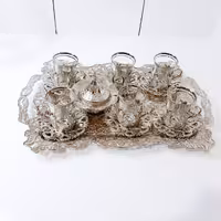 سرویس پذیرایی 20 پاروچه چایخوری سنا ، سینی شقایق ، قندان شقایق