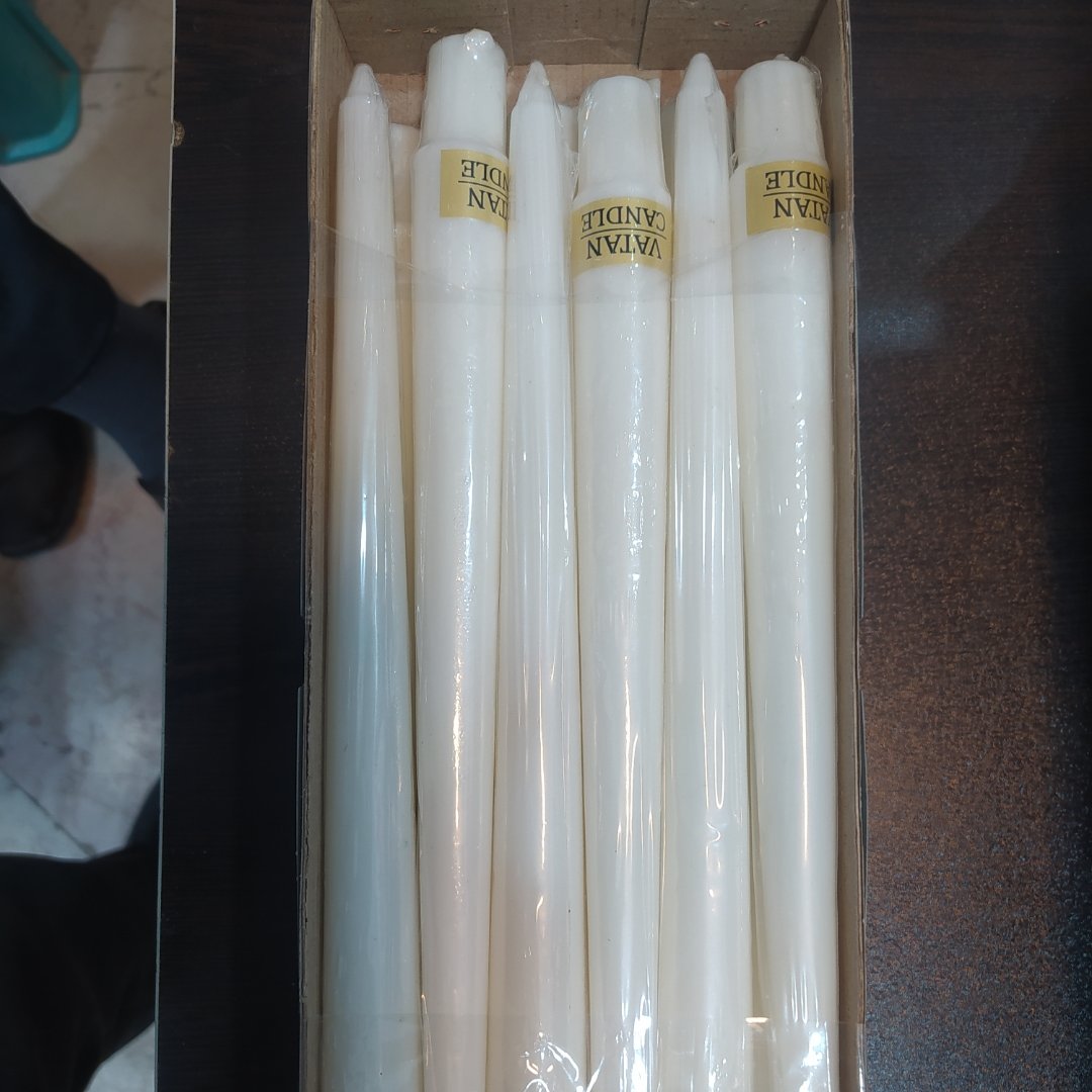 شمع قلمی 30سانت صاف رنگ سفید بسته 12عددی به همراه ارسال رایگان 
