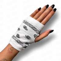 دستکش بته جقه سفید نخ پنبه فری سایز