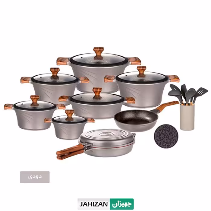 سرویس قابلمه 23پارچه کاندید مدل سزار (تیتانیوم)