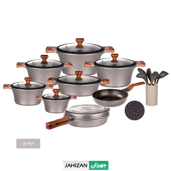 سرویس قابلمه 23پارچه کاندید مدل سزار (تیتانیوم)