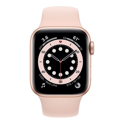 ساعت هوشمند اپل سری 6 40میلیمتر، بدنه آلومینیومی طلایی همراه با بند اسپورت