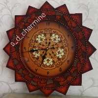 ساعت دیواری.ساعت.ساعت سنتی.ساعت شیک.ساعت مدرن.ساعت کلاسیک.معرق چرم.نقاشی روی چرم.چرم طبیعی.موتور آرام گرد