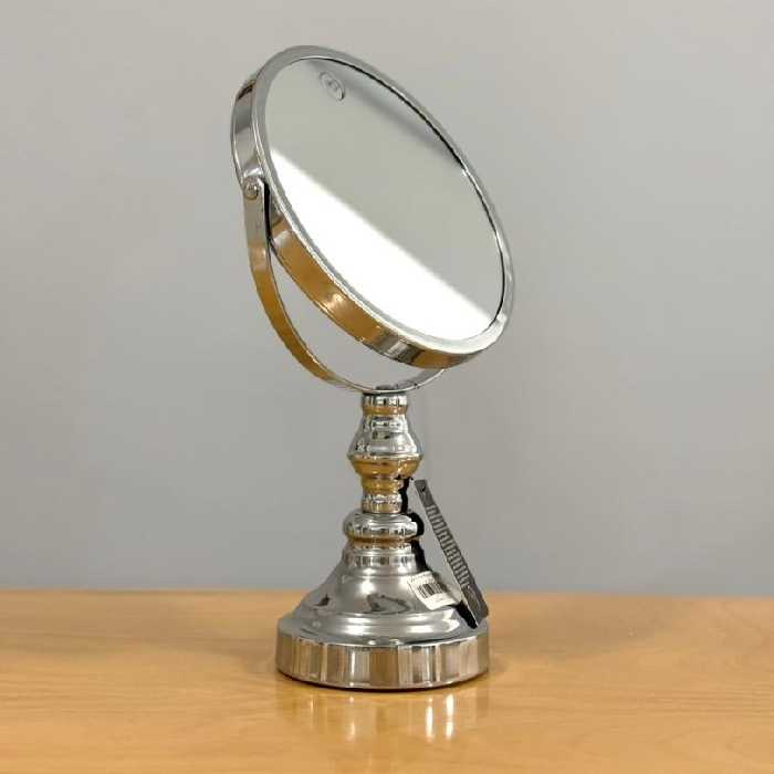 ام پي MP آينه رو ميزي بدنه فلزي سنگين دو طرفه مدل 10X سيلور ساده