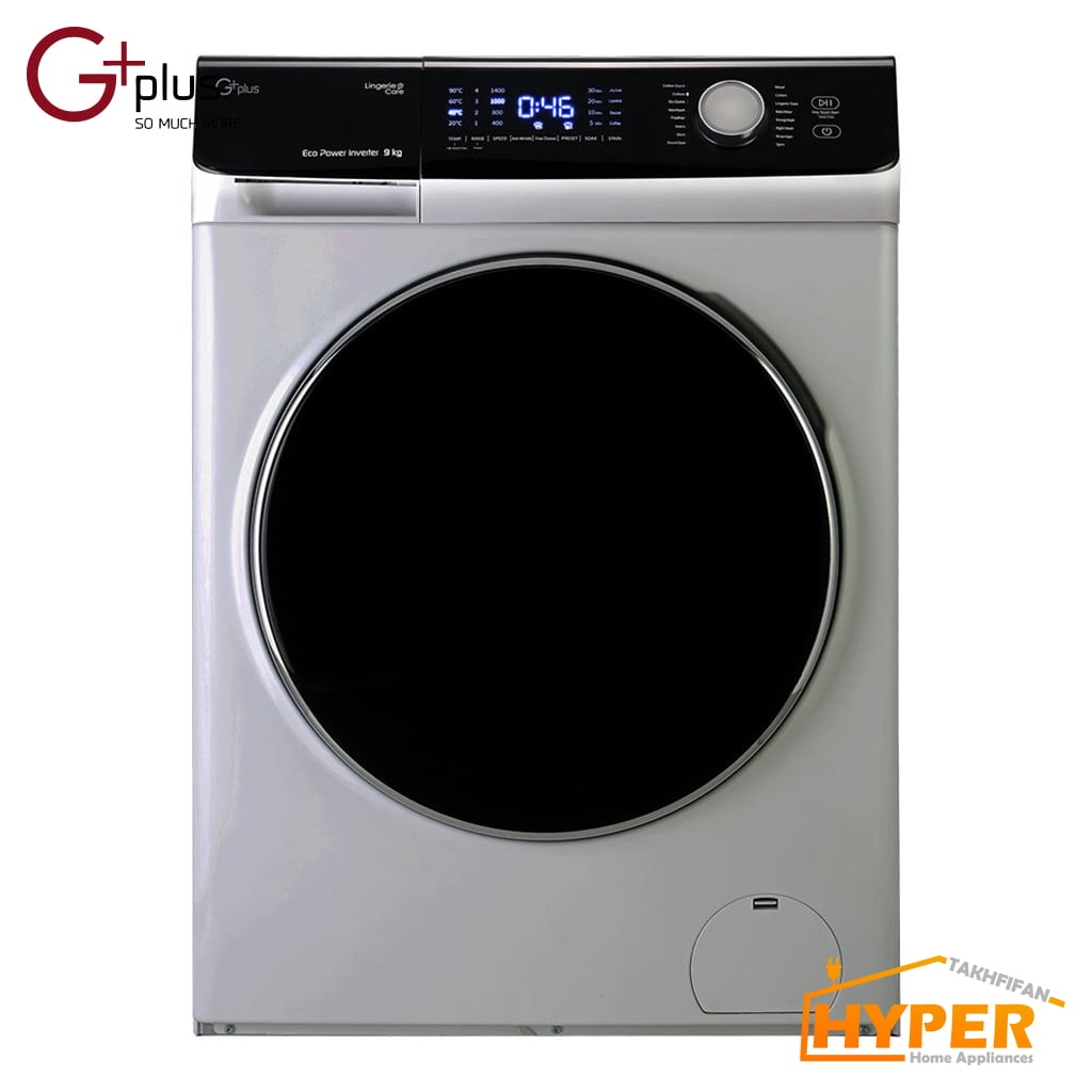 ماشین لباسشویی جی پلاس GWM-K947S نقره ای 9 کیلویی