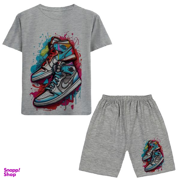 ست تیشرت و شلوارک پسرانه مدل کتونی کد N279