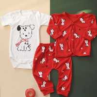 سه تیکه دو رنگ قرمز  زرد اسپرت سایز 3مناسب 9تا12 الی 12تا 18ماه بستگی به جثه بچتون داره 