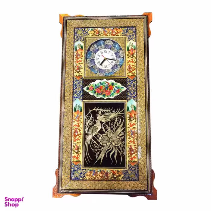 قاب خاتم لوح هنر مدل ساعت طرح قلمزنی کد 1105