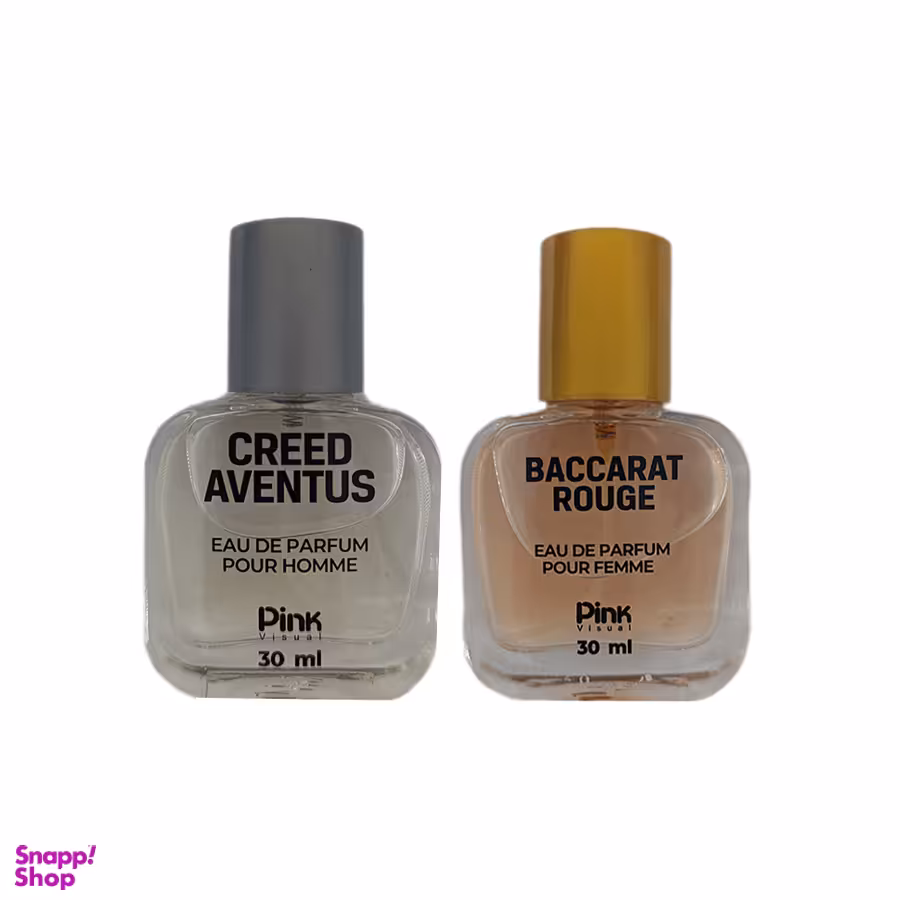 عطر جیبی زنانه پینک ویژوآل مدل Creed Aventus به همراه عطر جیبی زنانه پینک ویژوآل مدل Baccarat Rouge