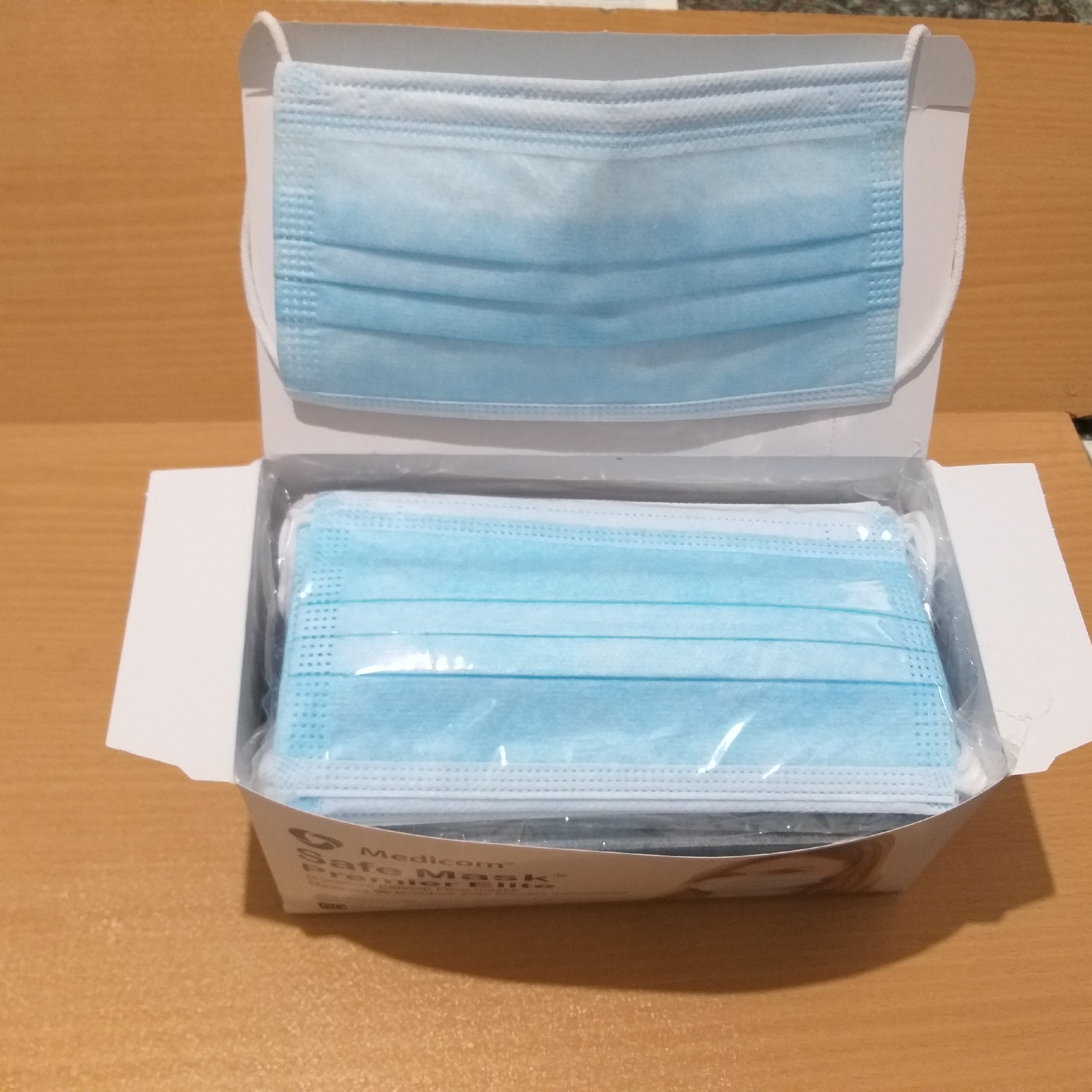ماسک سه لایه آبی یخی پک 50عددی