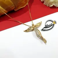 گردنبند مارک Xuping از جنس مس روکش طلا طرح آنجل ( Angel ) فرشته  نگین کاری طلایی بسیار زیبا 