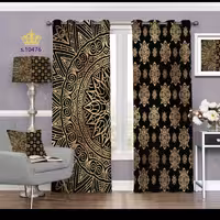 پرده پذیرایی دو قواره طرح اسلیمی کد S10476