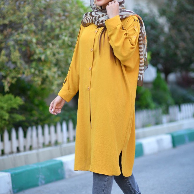 مانتو مدل تامیلا جنس پارچه ابروبادی درجه یک سایز بندی 36تا50