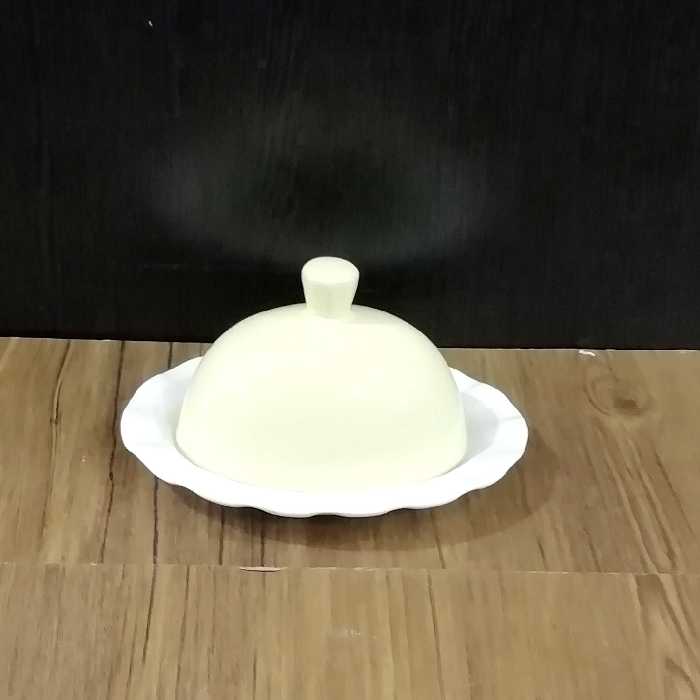 کره خوری در دار سرامیک با کیفیتی عالی رنگ در زرد و سینی زیر سفید