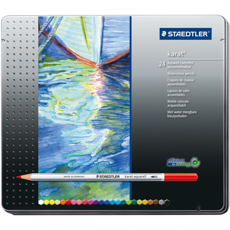 مداد آبرنگی 24 رنگ استدلر مدل Karat