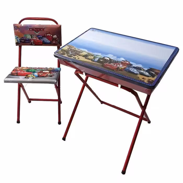 خرید میز و صندلی تحریر تاشو پسرانه طرح ماشین ها