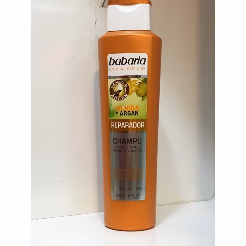 شامپو ترمیم کننده مو حاوی عصاره جوجوبا و روغن آرگان باباریا babaria 400ml