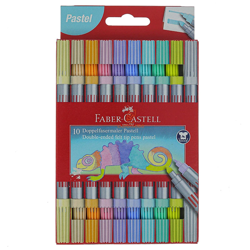 ماژیک 10 رنگ دو سر جعبه مقوایی فابر کاستل FABERCASTELL