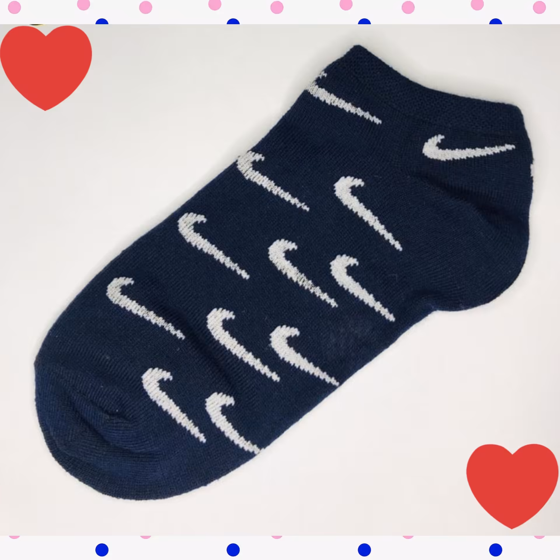 جوراب مچی تمام نقشه نایک رنگ مشکی پک 6تایی