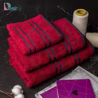 حوله ست سه تکه پارما رنگ زرشکی