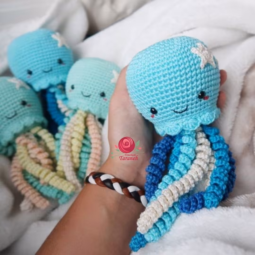 عروسک قلاب بافی هشت پا مهربون (عروس دریایی) 