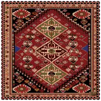 رومیزی مخمل طرح سنتی سایز 90 در 95 مدل T1-453 شرکت رنس