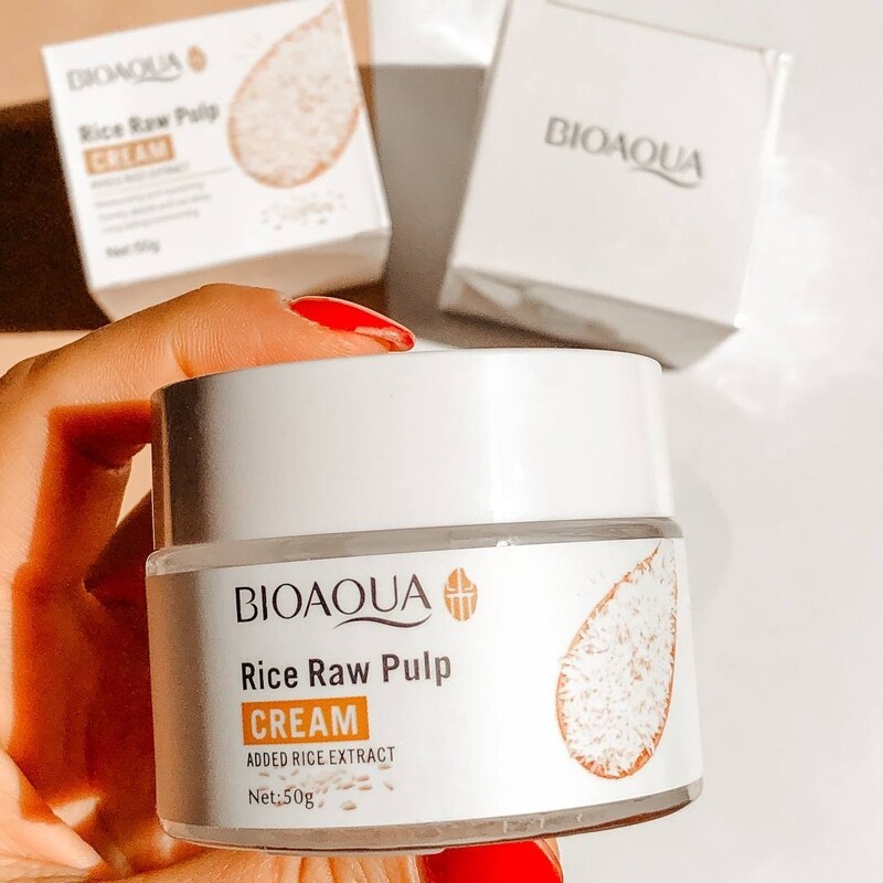 کرم برنج کرم سفید کننده و مرطوب کننده ی برنج بیوآکوا ا CREAM rice Raw Pulp) BIOAQUA)
