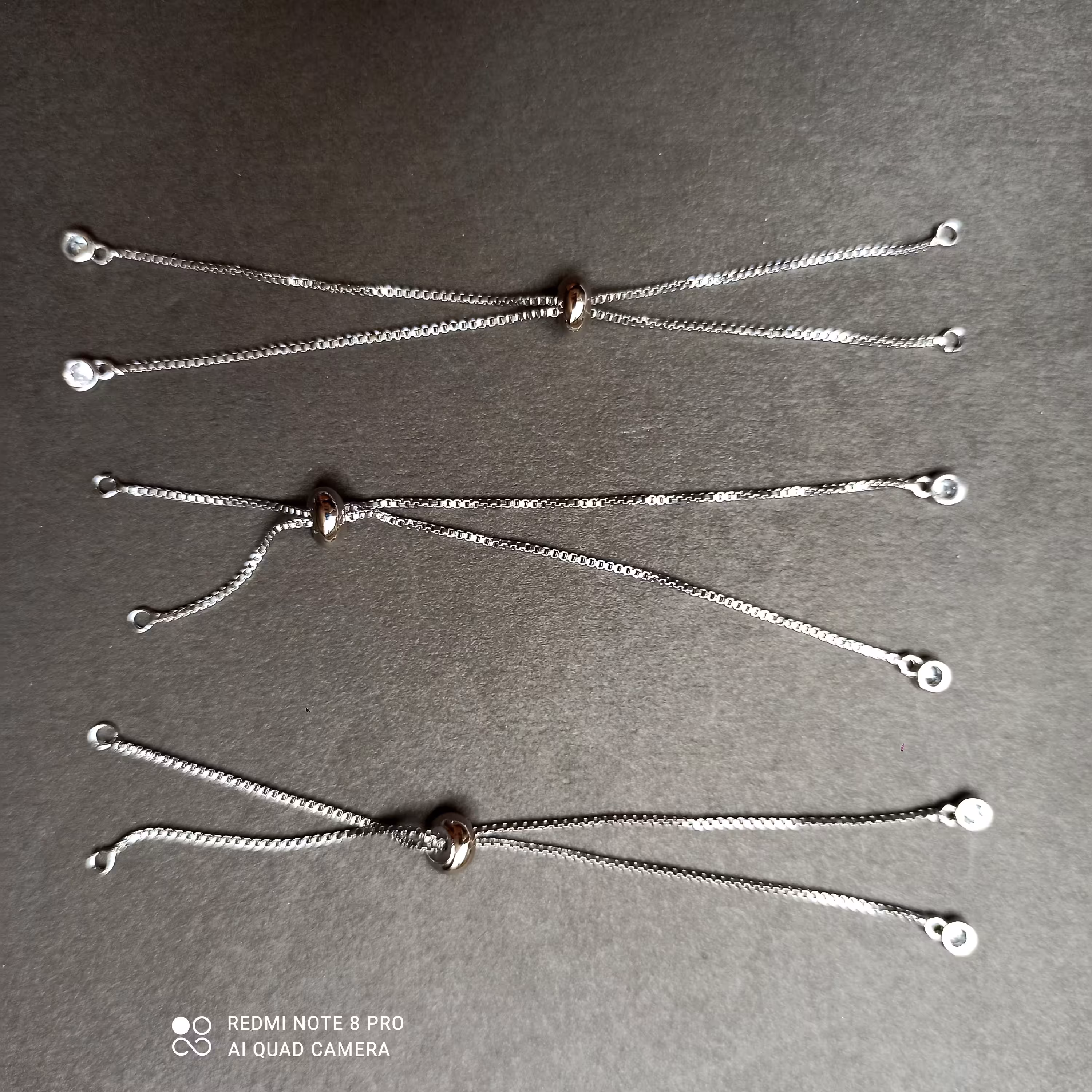 زنجیر دستبند آسانسوری استیل نقره ای 