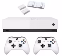 کنسول بازی مایکروسافت مدل Xbox One S ALL DIGITAL ظرفیت 1 ترابایت به همراه دسته اضافه سفید و داک شارژ