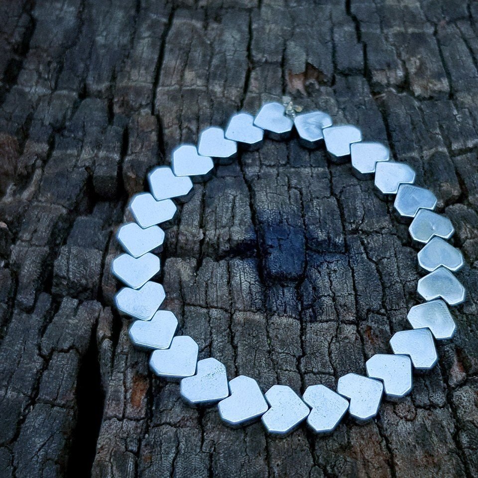 دستبند سنگی حدید قلب