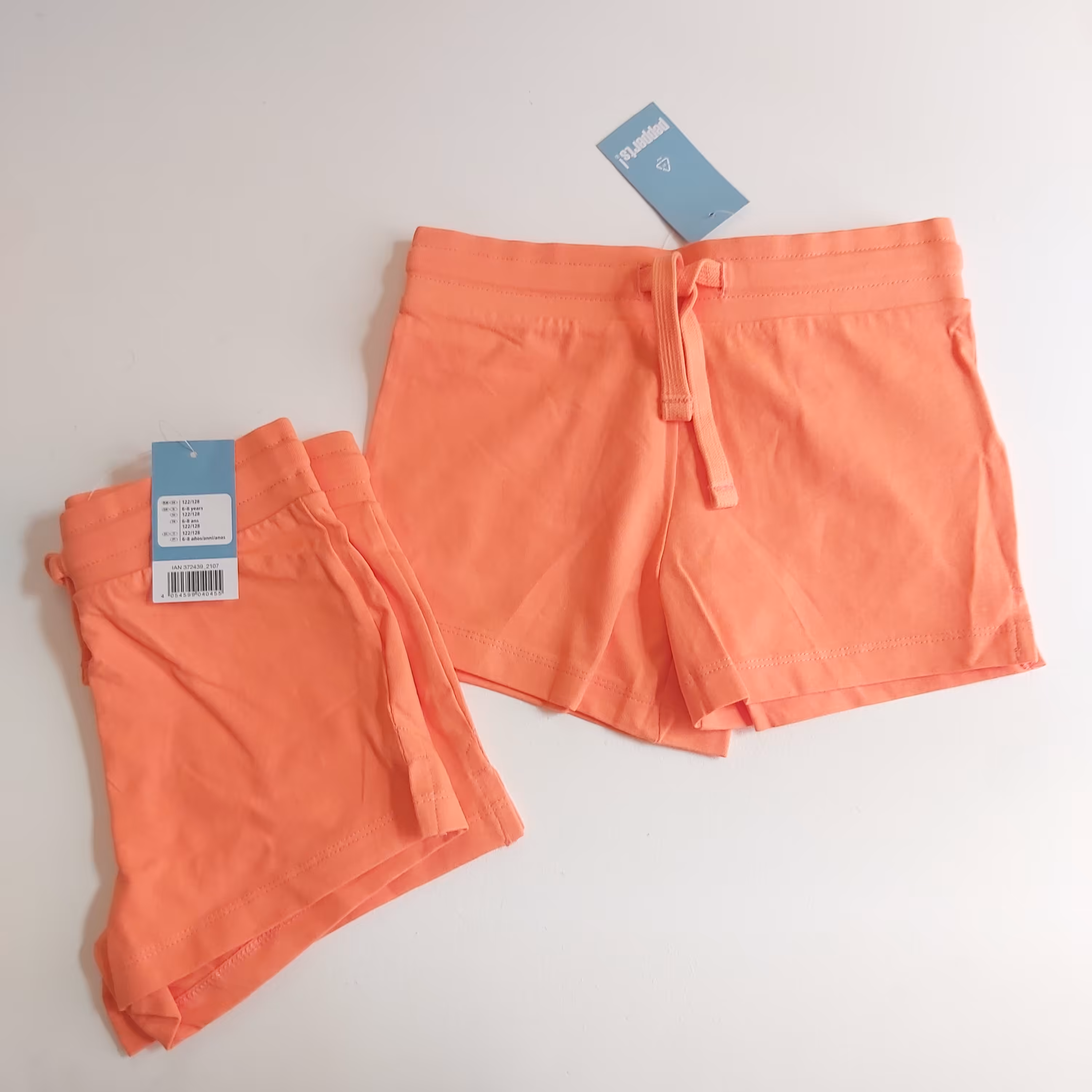شلوارک دخترانه وارداتی برند پیپرتس آلمان رنگ مرجانی فوق العاده زیبا با بند قابل تنظیم سایز 6 تا 8 سال 