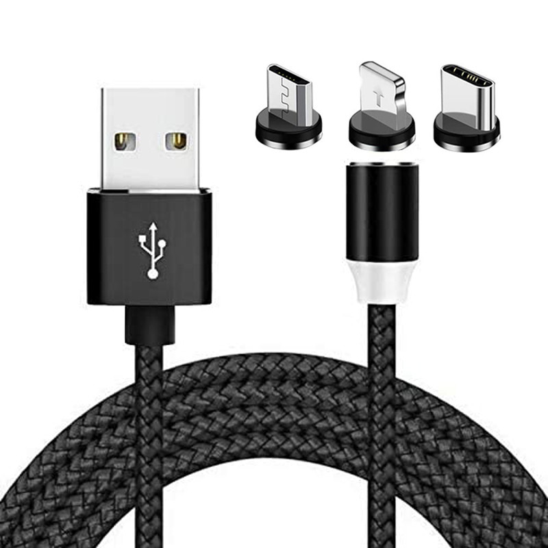 کابل تبدیل مغناطیسی USB به MicroUSB USB-C لایتنینگ مدل ایکس طول 1 متر
