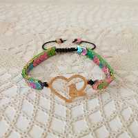 دستبند سنگ حدید و پلاک استیل