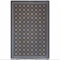 گلیم ماشینی افرند کد 9902 زمینه سرمه ای (نه متری)