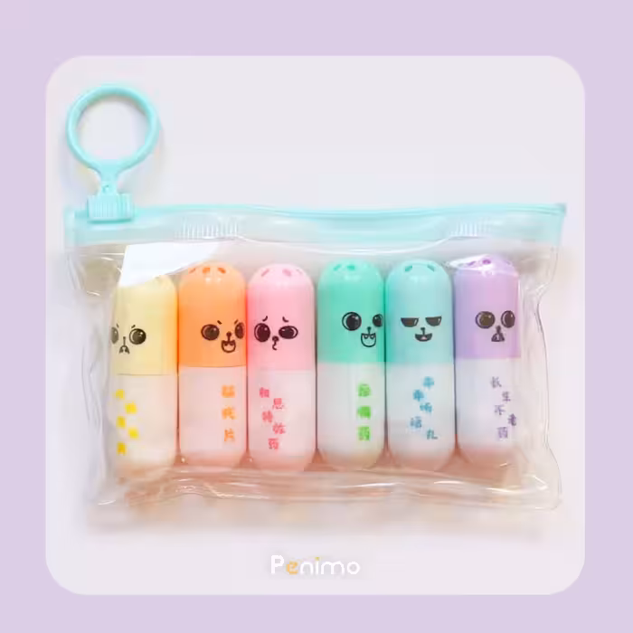 لوازم التحریر فانتزی مینی هایلایتر فانتزی طرح کپسول