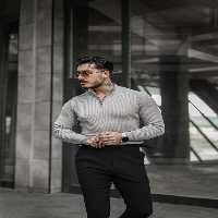 پلیور خاکستری مردانه لیکرا نیمی از زیپ زباله متناسب با OUTFİT MAN