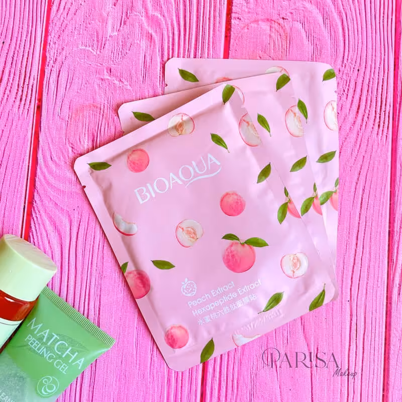 ماسک ورقه ای هلو برند بیوآکوا25گرمی مرطوب کننده ی پوست(آرایشی شین بیوتی)