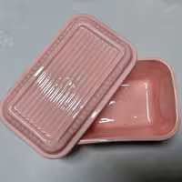 ظرف سفالی رنگ صورتی سایز متوسط                    سام سفال