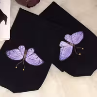 جوراب پارازین مشکی نقاشی شده طرح پروانه