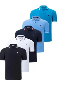 تی شرت سفید مردانه ست Five T8594 مشکی آبی تیره روشن Dewberry