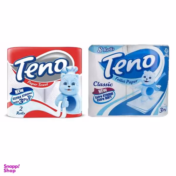 دستمال حوله ای و دستمال توالت تنو مدل T8-H2 مجموعه 2 عددی