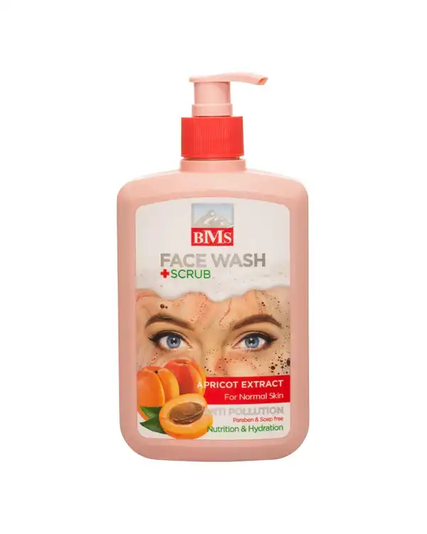 ژل شستشوی صورت بی ام اس BMS مناسب پوست نرمال حاوی عصاره زردآلو حجم 500ml
