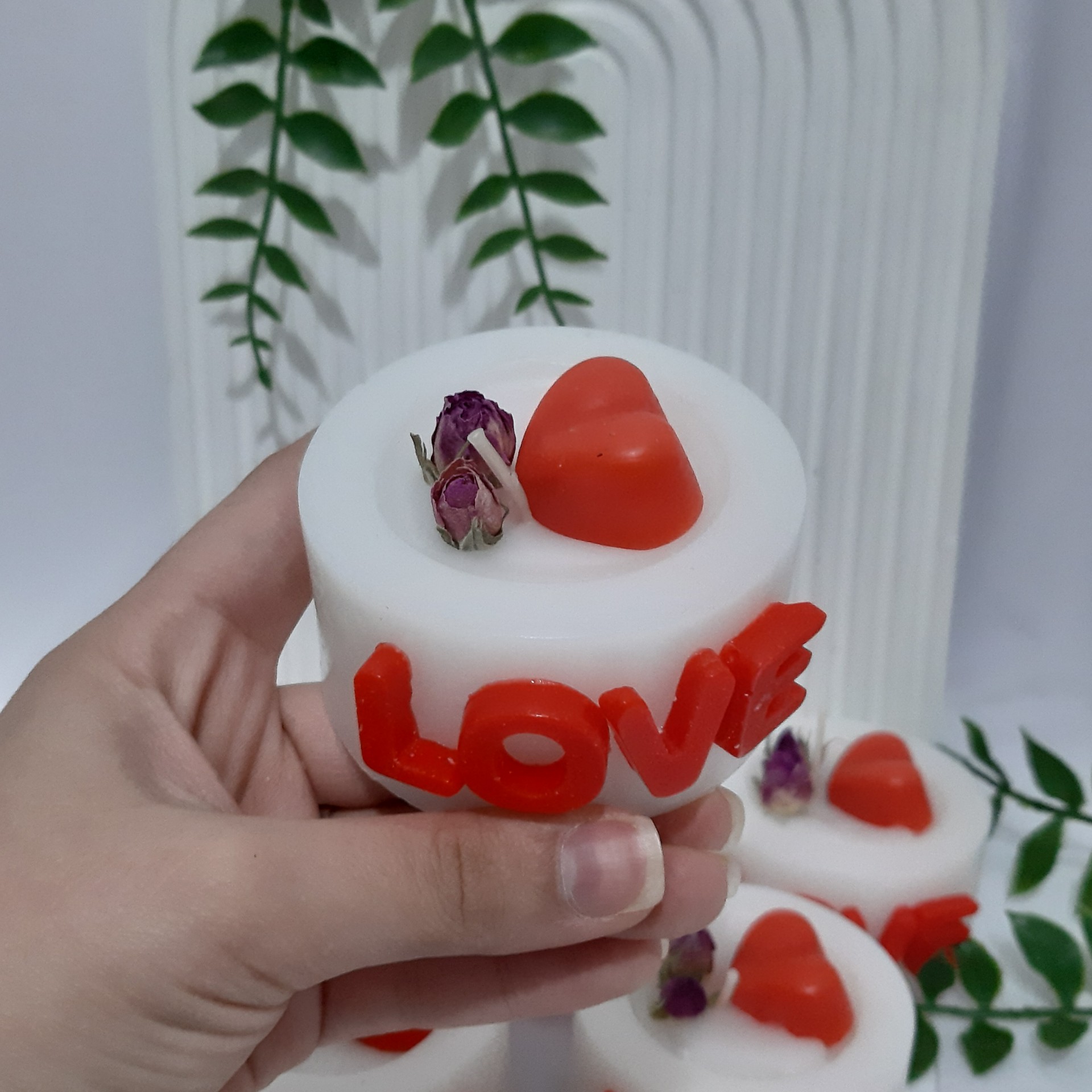 شمع فانوسی طرح love