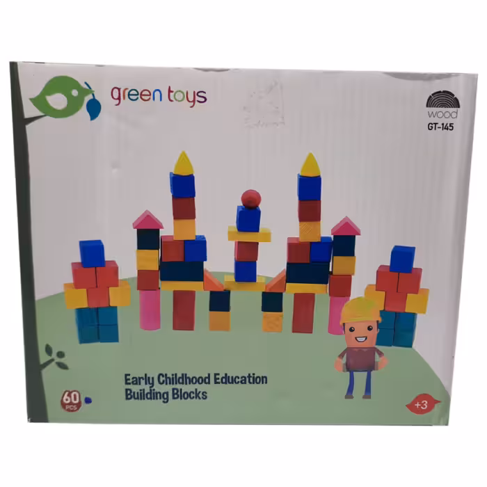 اسباب بازی ساختنی بلوک ساده رنگی مجموعه 60 قطعه ای