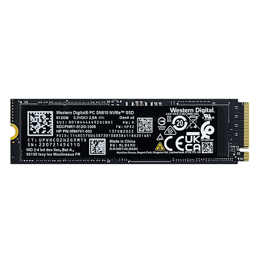 اس اس دی اینترنال وسترن دیجیتال M2 2280 NVMe مدل SN810 ظرفیت 512 گیگابایت