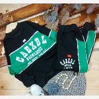 ست بلند بچه گانه اسپورت مشکی سبز cabxbl طرح mehr دورس اسپان عاااالی پشت فلامنت فقط سایز 55 موجود