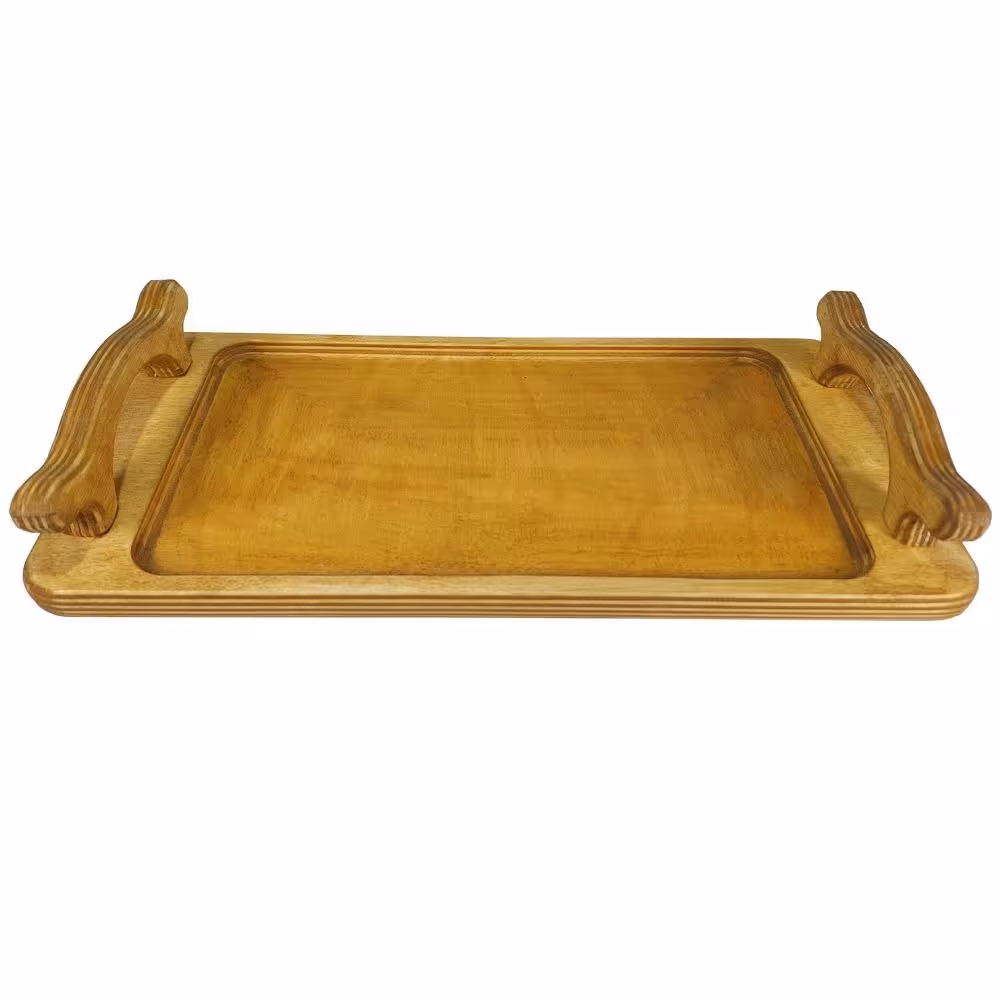 سینی چوبی دسته دار چنار - بزرگ