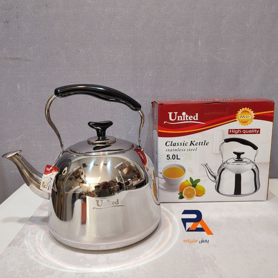 کتری استیل سوتی کتری دسته مشکی کتری 5لیتری باکیفیت و مقاوم 