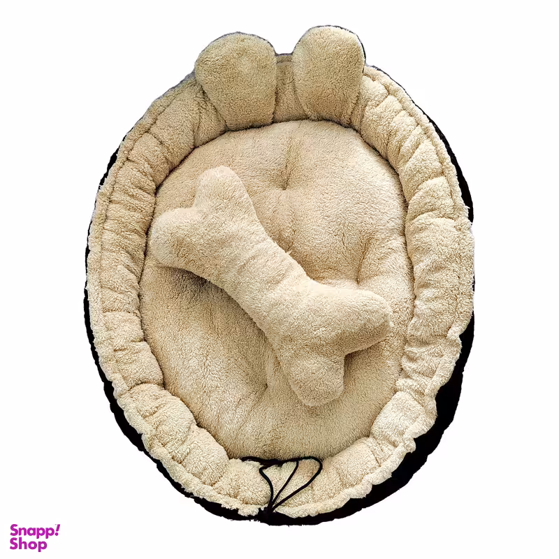 جای خواب سگ و گربه مدل Teddy طرح استخوان به همراه بالش