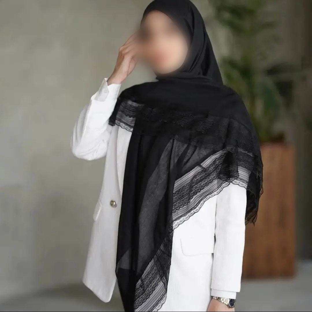 روسری نخی مشکی